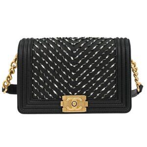 Boy Chanel Black Calfskin Chain Bam Bag 196341